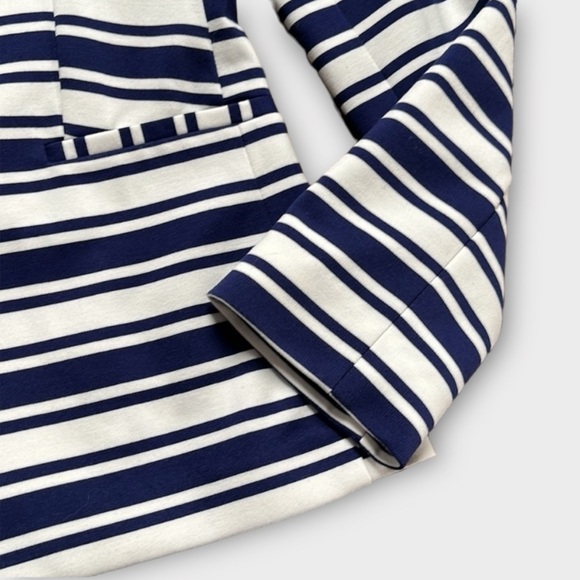 Express White and Navy Blue Striped Jacket Blazer - Picture 8 of 10